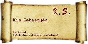 Kis Sebestyén névjegykártya